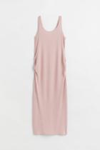 H & M - Mama Ribbed Jersey Dress - Pink
