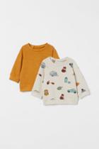 H & M - 2-pack Cotton Sweatshirts - Yellow