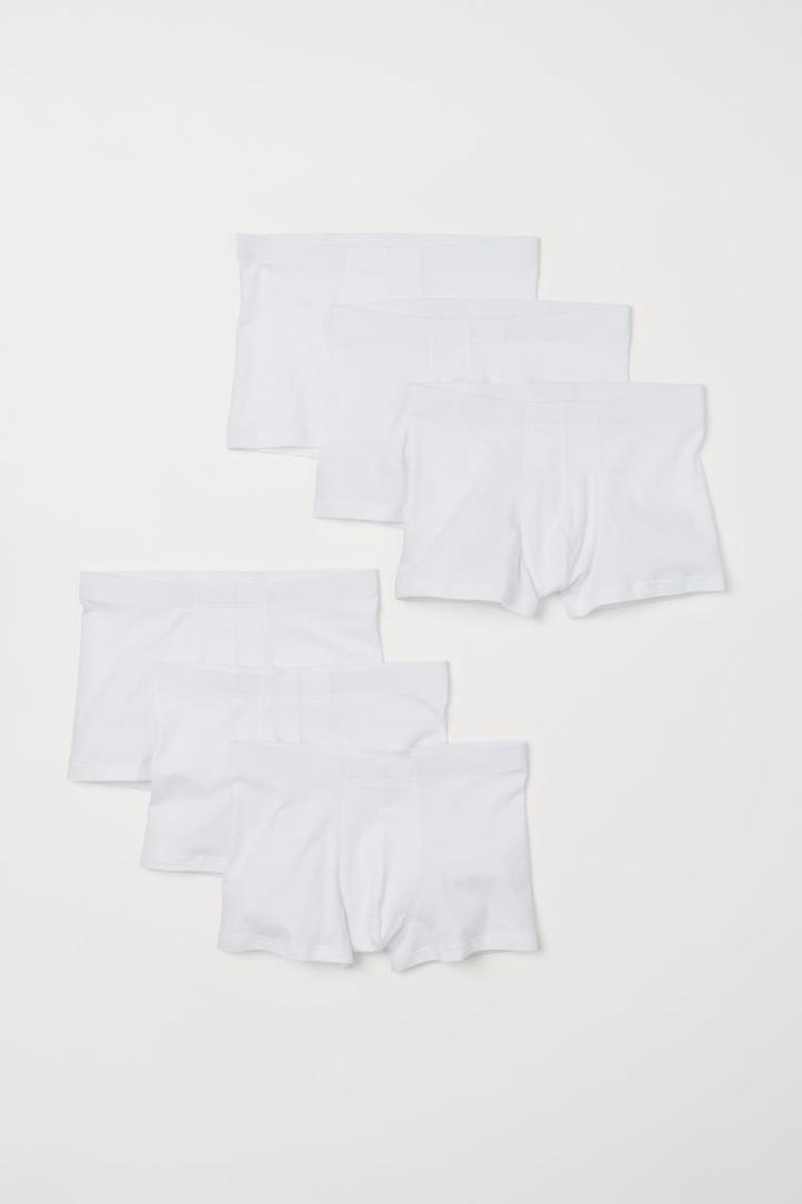 H & M - 6-pack Short Cotton Boxer Shorts - White