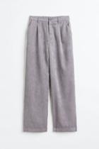 H & M - Wide-leg Corduroy Pants - Gray