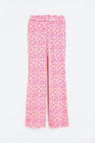 H & M - Tie-detail Flared Leggings - Pink