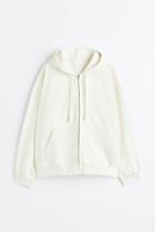 H & M - Oversized Fit Hooded Cotton Jacket - White