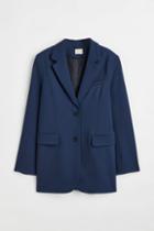 H & M - Single-breasted Wool-blend Jacket - Blue