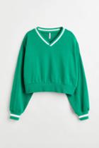 H & M - V-neck Sweatshirt - Green