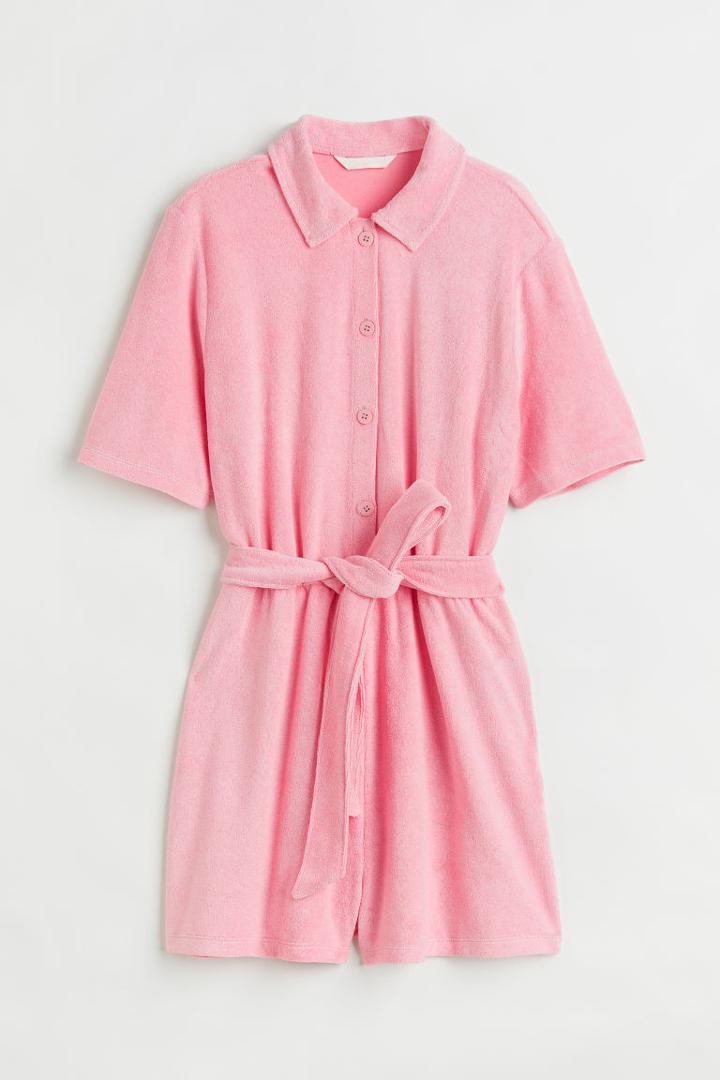 H & M - Terry Romper - Pink
