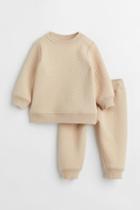 H & M - 2-piece Quilted Set - Beige