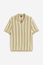 H & M - Regular Fit Fine-knit Cotton Polo Shirt - Yellow
