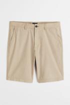 H & M - Regular Fit Cotton Chino Shorts - Beige