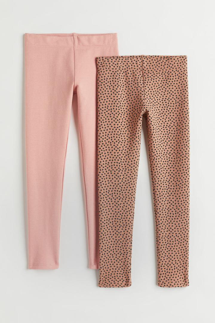 H & M - 2-pack Thick Jersey Leggings - Orange