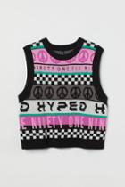 H & M - H & M+ Jacquard-knit Sweater Vest - Pink