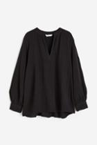 H & M - Double-weave Blouse - Black