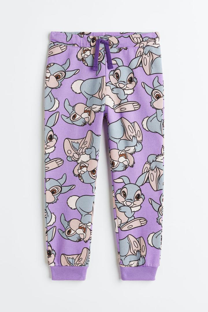 H & M - Printed Joggers - Purple