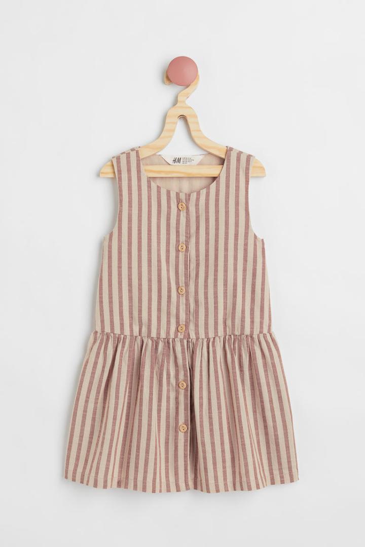 H & M - Double-weave Cotton Dress - Beige