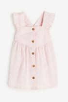 H & M - Ruffle-trimmed Cotton Dress - Pink