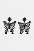 H & M - Butterfly Earrings - Black