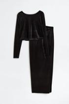 H & M - Mama 2-piece Velour Set - Black