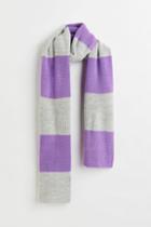 H & M - Rib-knit Scarf - Purple