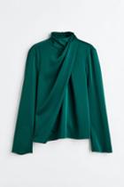 H & M - Draped Blouse - Green