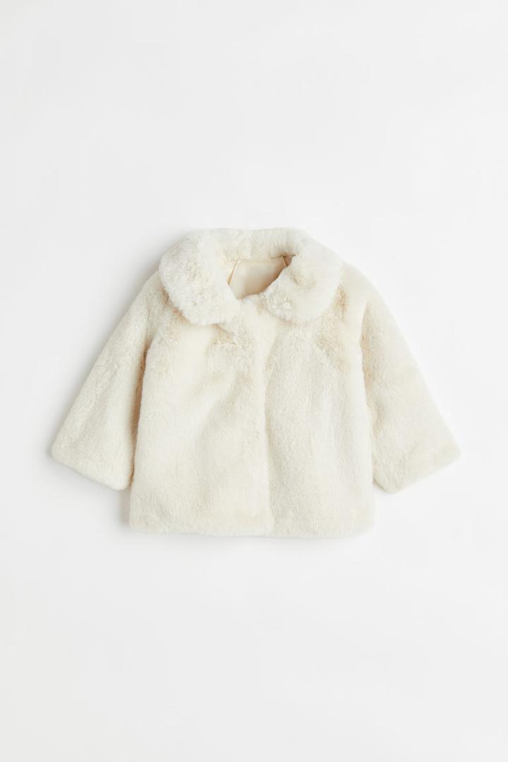 H & M - Faux Fur Jacket - White