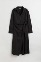 H & M - Linen-blend Shirt Dress - Black
