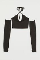 H & M - Top And Arm Warmers - Black