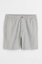 H & M - Regular Fit Linen-blend Shorts - Gray