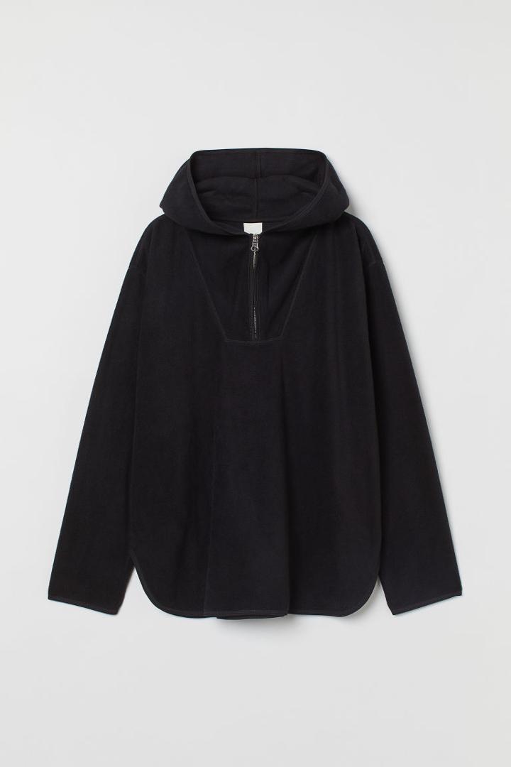 H & M - Fleece Hoodie - Black