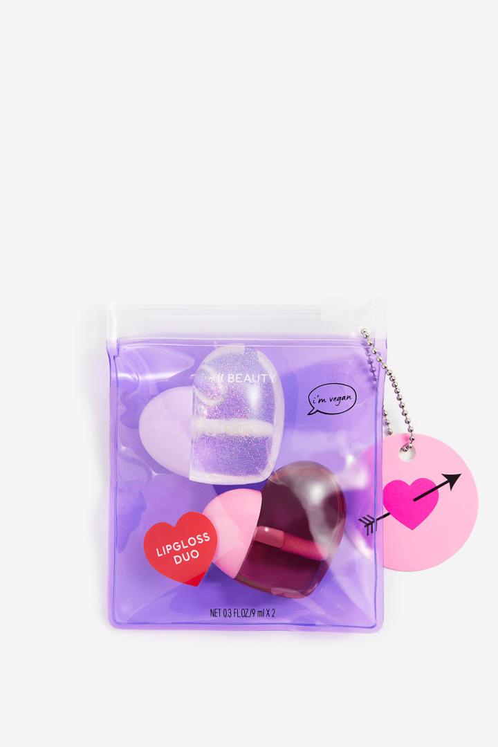 H & M - Heart-shaped Lip Gloss Duo - Brown