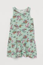 H & M - Patterned Jersey Dress - Green