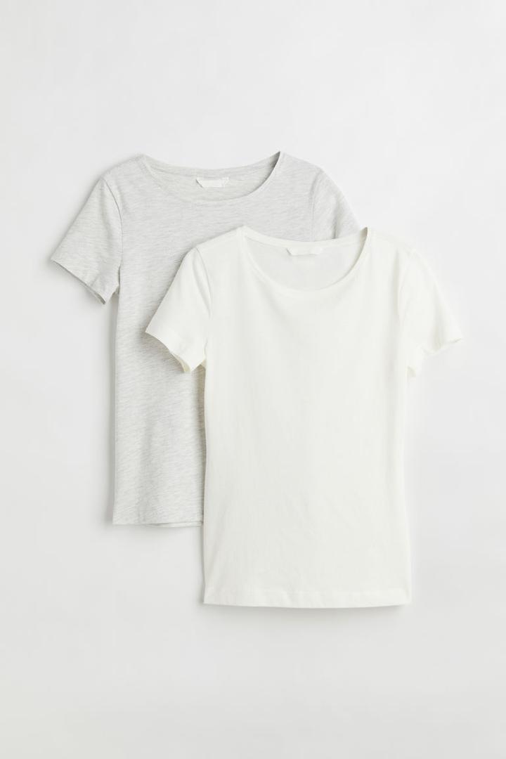 H & M - 2-pack Cotton T-shirts - Gray
