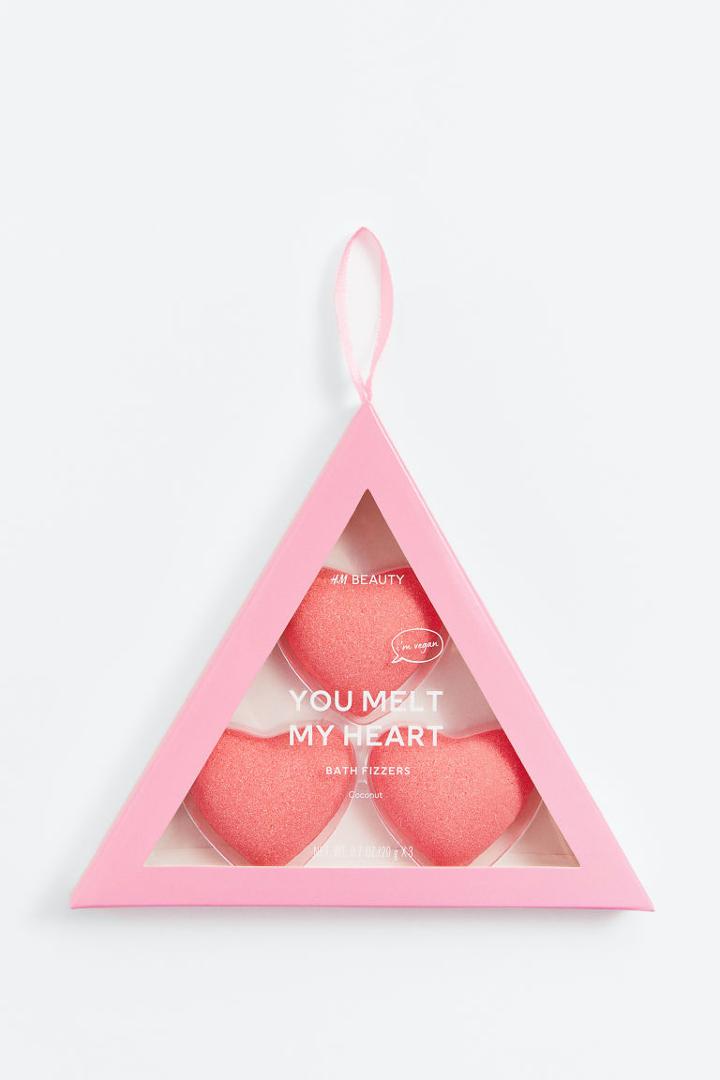 H & M - 3-pack Heart-shaped Bath Fizzers - Red