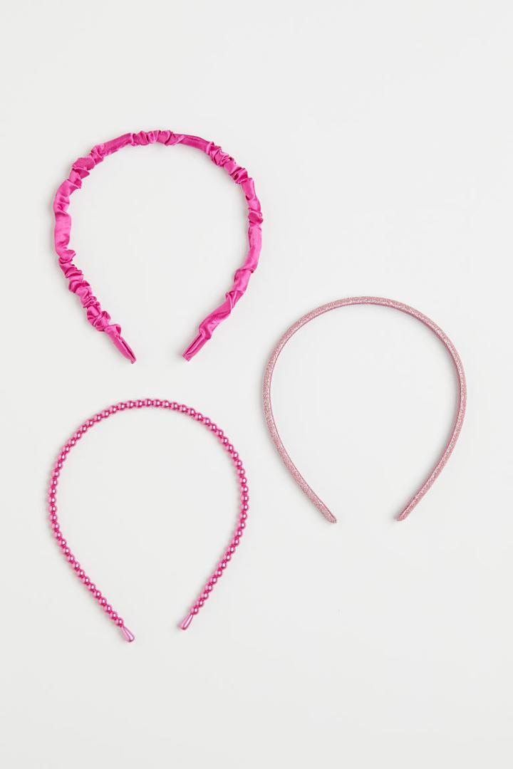 H & M - 3-pack Alice Bands - Pink