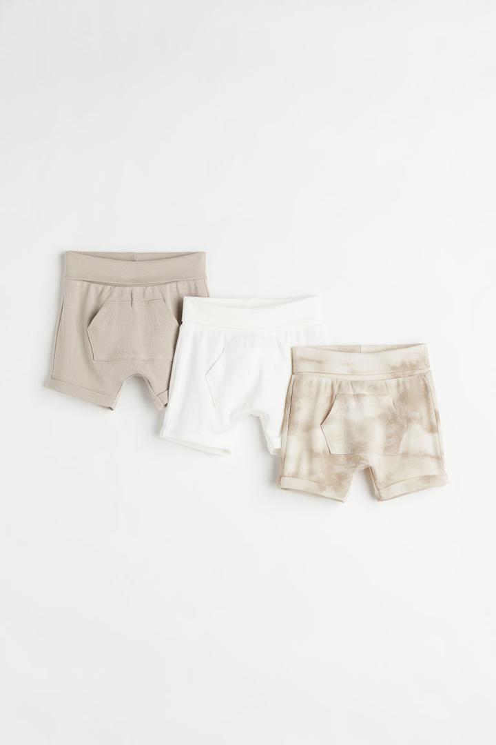 H & M - 3-pack Jersey Shorts - Brown