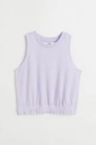 H & M - Terry Crop Tank Top - Purple