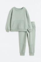 H & M - 2-piece Sweatsuit Set - Green