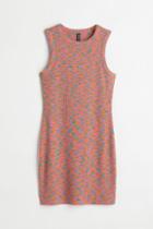 H & M - Rib-knit Dress - Pink