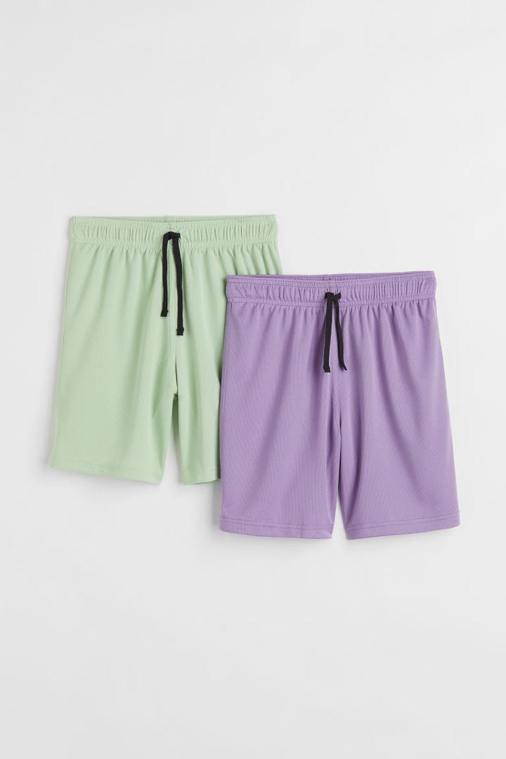 H & M - 2-pack Sports Shorts - Purple