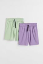 H & M - 2-pack Sports Shorts - Purple
