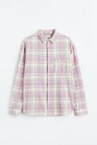 H & M - Relaxed Fit Flannel Shirt - Purple