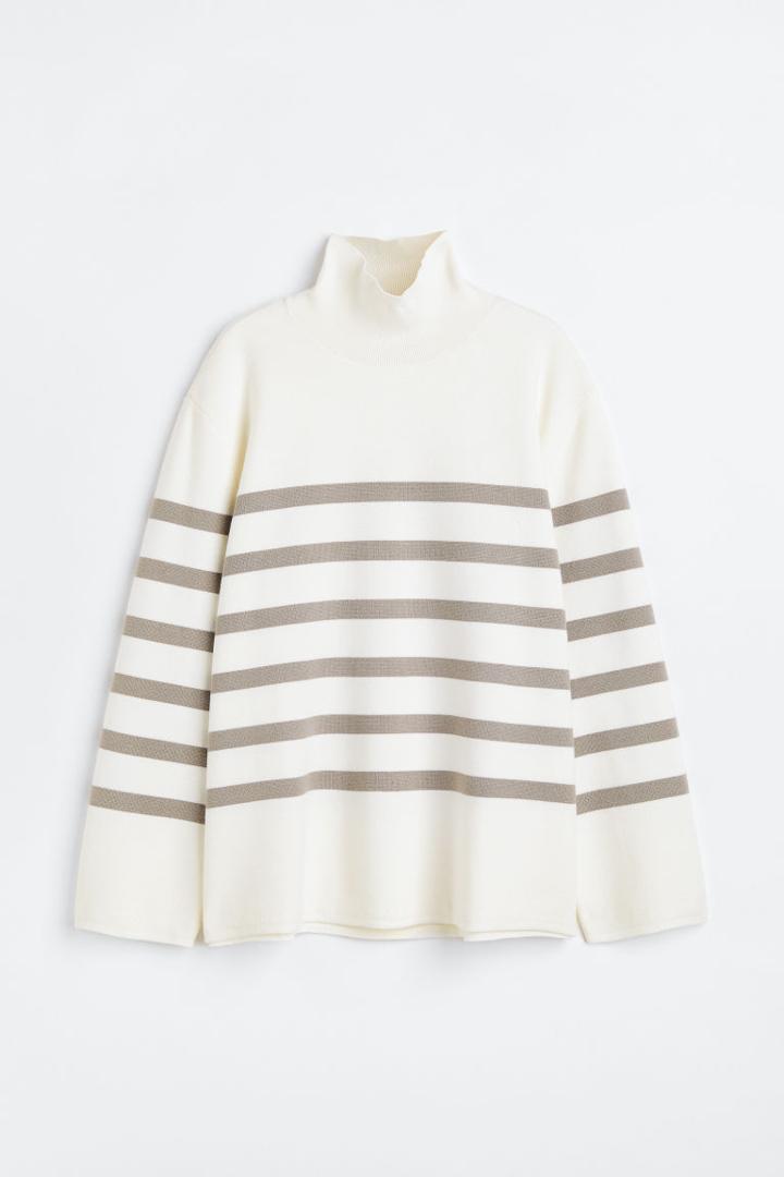 H & M - High-collar Jumper - White