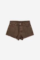 H & M - Curvy Fit Denim Shorts - Brown