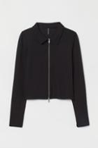 H & M - Collared Cardigan - Black
