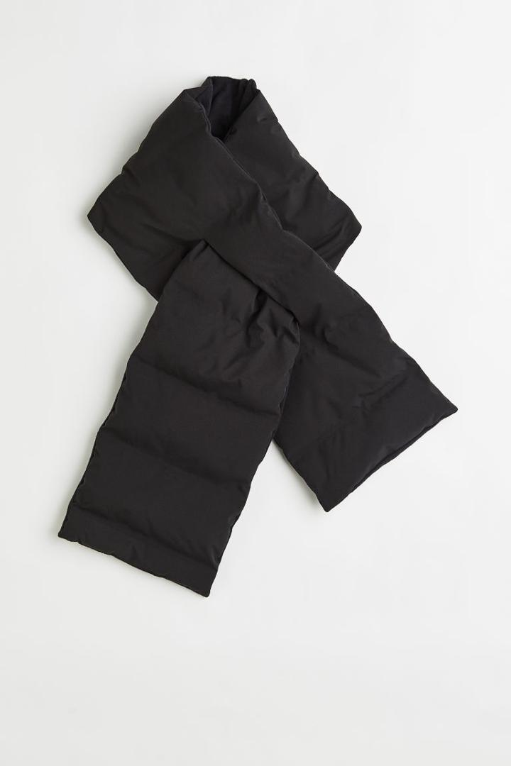 H & M - Padded Scarf - Black