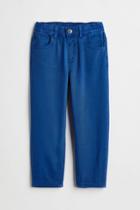 H & M - Loose Fit Twill Pants - Blue