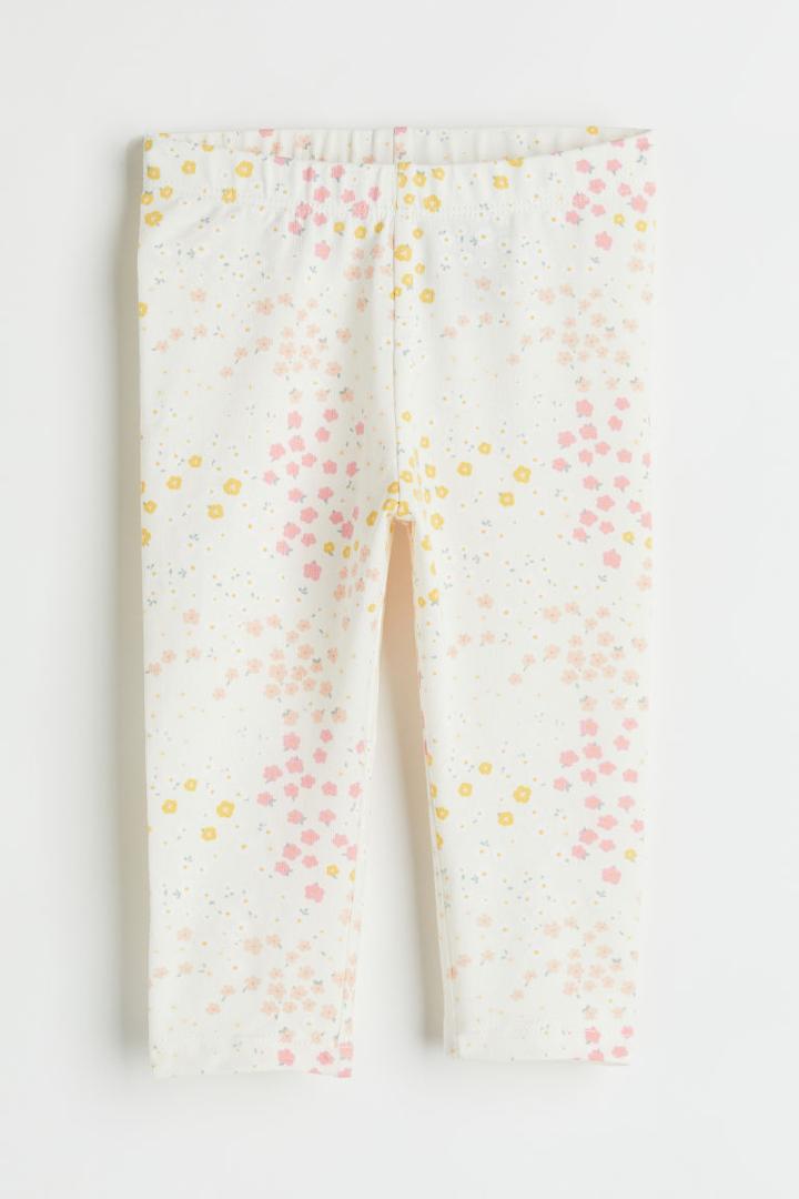 H & M - Patterned Leggings - White