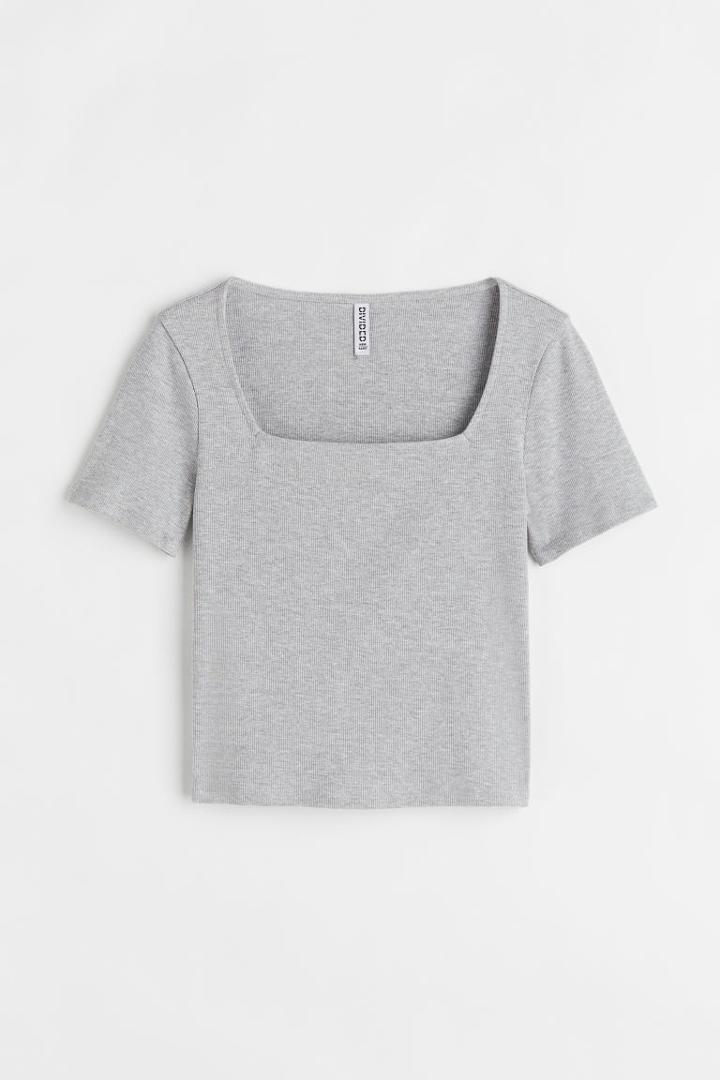 H & M - Ribbed Top - Gray