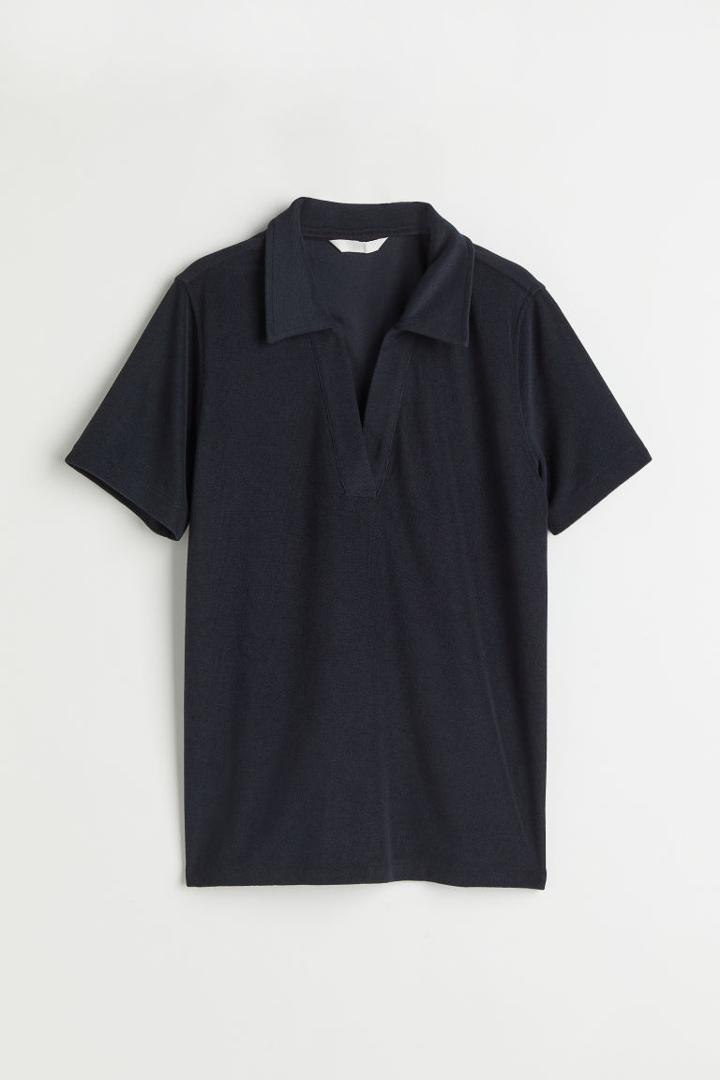 H & M - Terry Polo Shirt - Blue