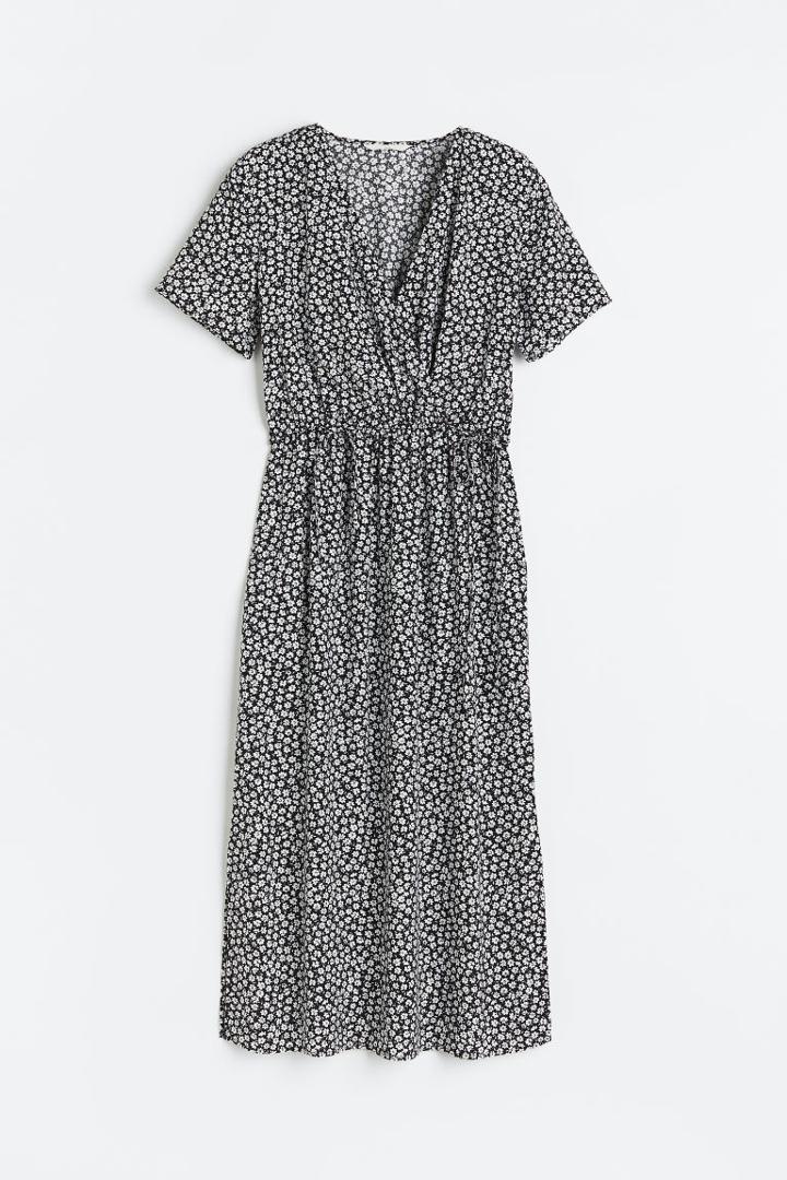 H & M - Mama Wrap-front Nursing Dress - Black