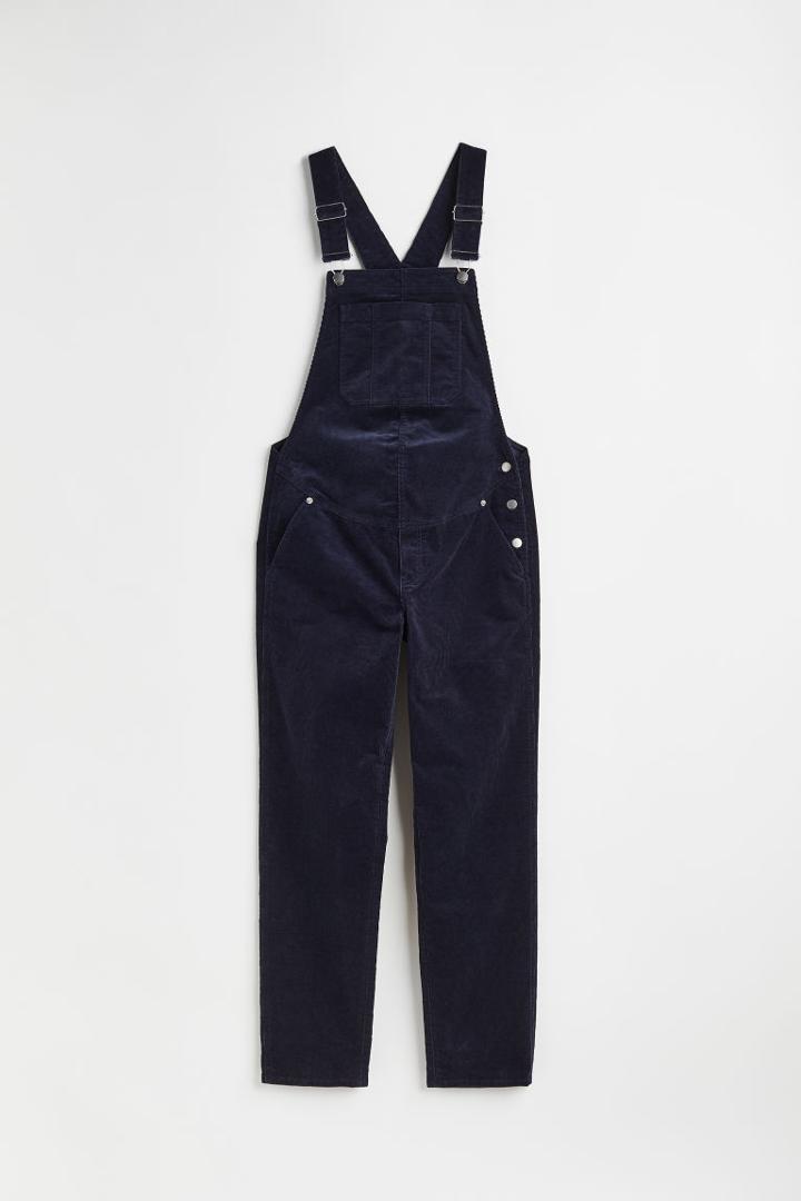 H & M - Mama Corduroy Overalls - Blue