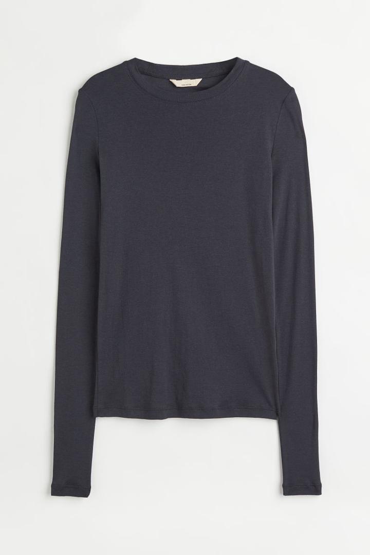 H & M - Pima Cotton Jersey Top - Black